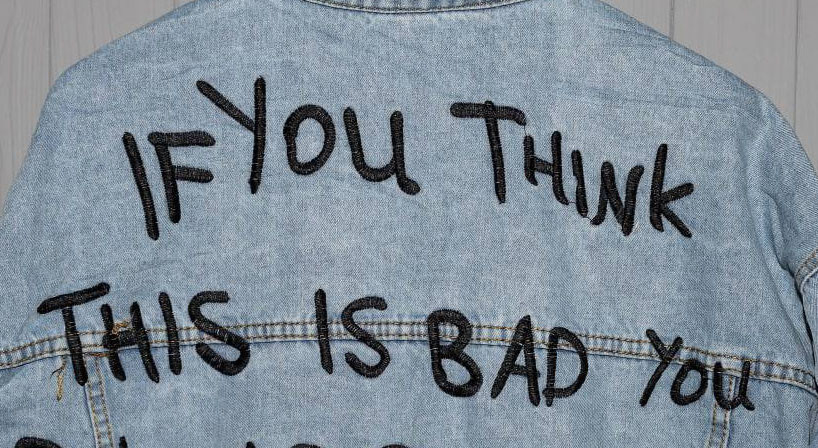 Джинсовая куртка женская оверсайз с надписью р 42-48 Харьков - изображение 9