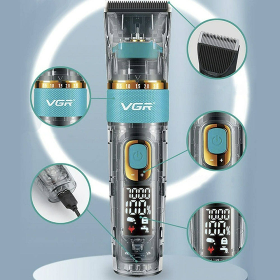 Аккумуляторная машинка для стрижки волос + 6 насадок,VGR V-695 SBR Киев