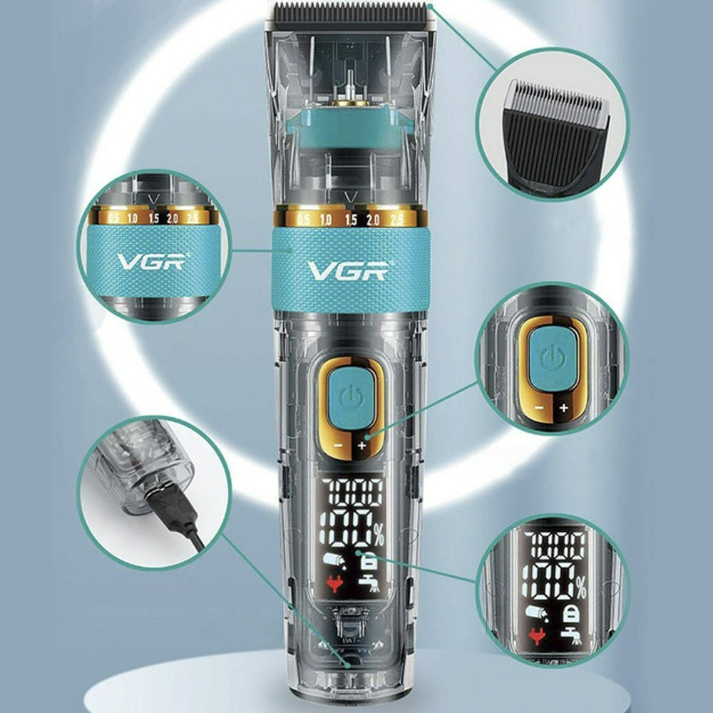 Аккумуляторная машинка для стрижки волос + 6 насадок,VGR V-695 SBR Киев - изображение 2