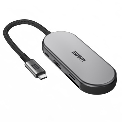 Концентратор Armorstandart USB-C to HDMI 4K, RJ45, PD, 2USB, SD, microSD Grey (ARM69365) Вінниця - фото 2