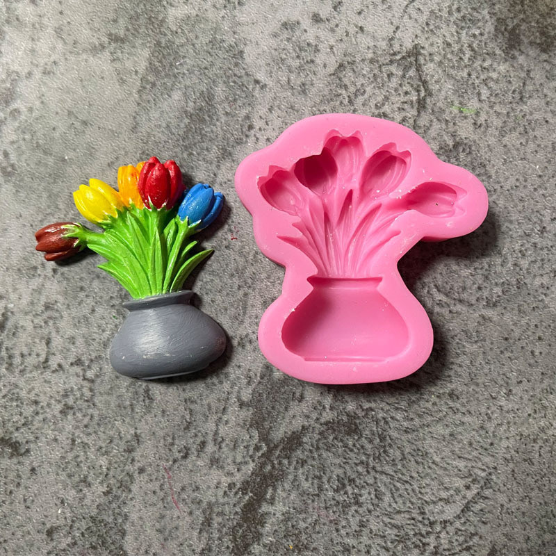 Молд силиконовый Тюльпаны 70 на 65 мм серый Киев - изображение 5