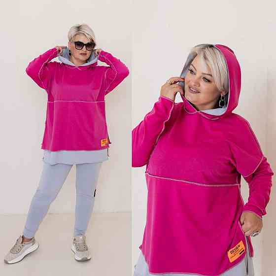 Женский прогулочный костюм двунитка Малина, 60/64 Одесса