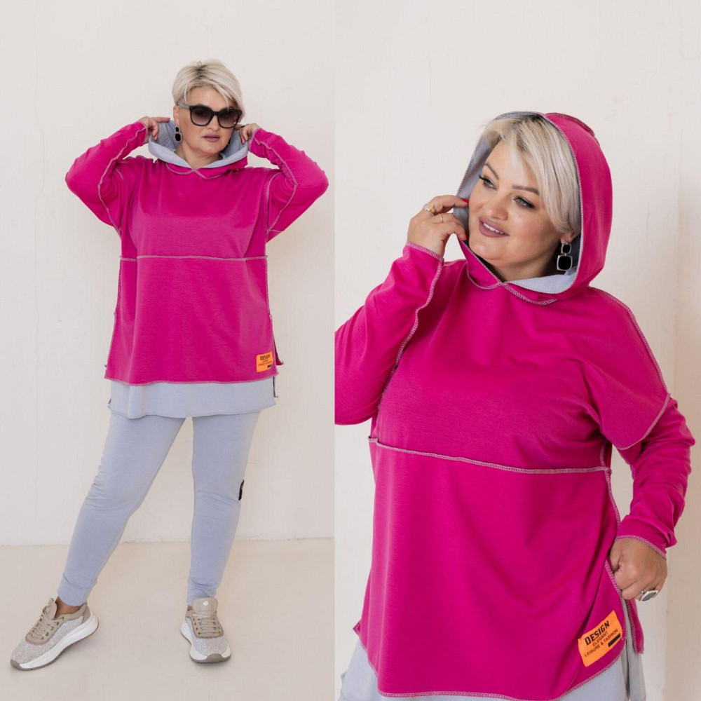 Женский прогулочный костюм двунитка Малина, 60/64 Одесса - изображение 1