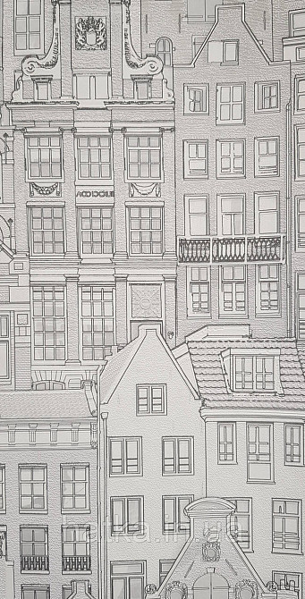 Шпалери вінілові на флізеліні AdaWall Roka 1.06х10 дому білі сірі 23115-1 Київ - фото 1