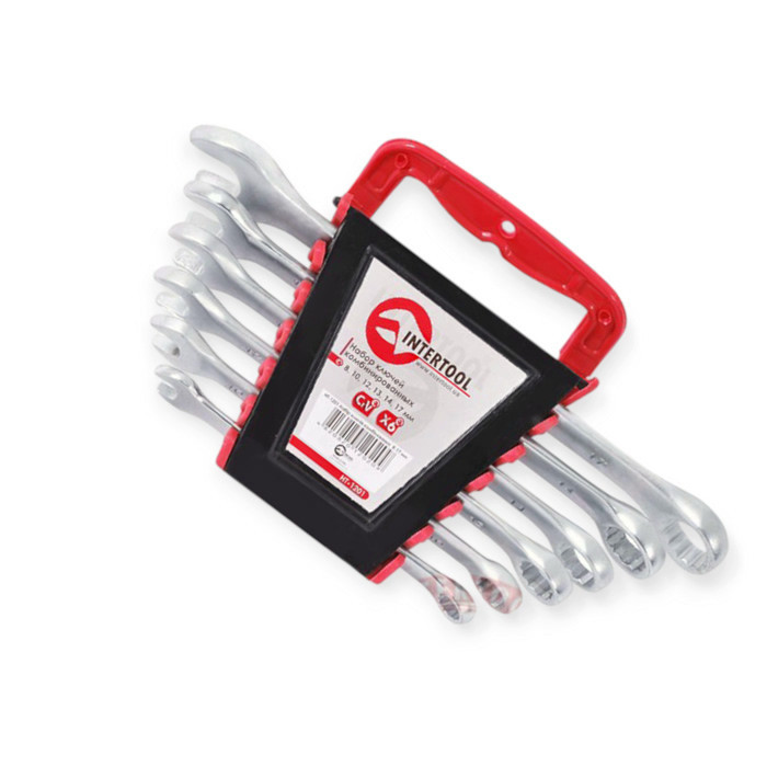 Набір ключів ріжково-накидних 8-17 мм 6 шт (планшет) CrV Мукачево - фото 1