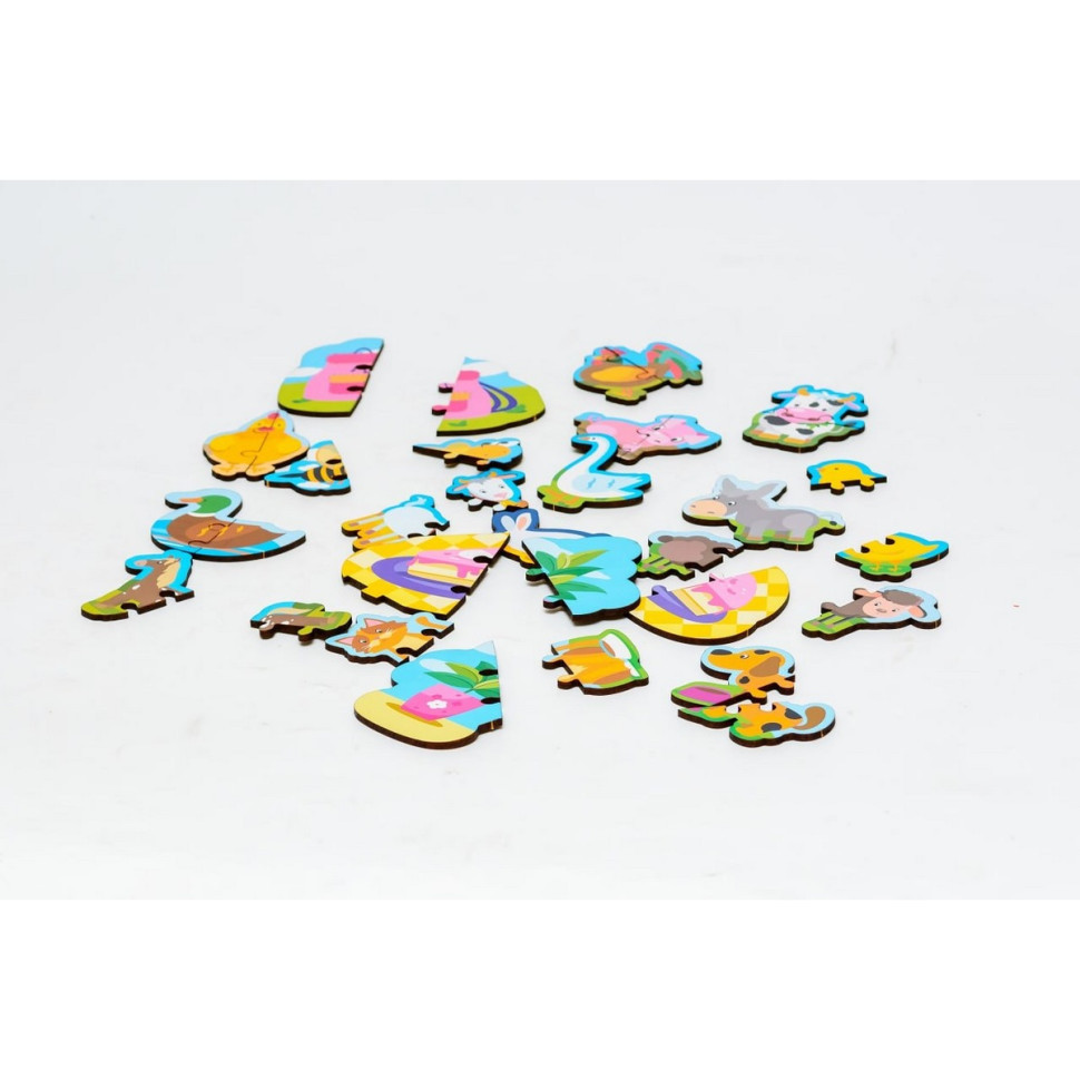 Дерев'яний магнітний пазл "Тваринки" Puz-22930, 35 елементів Вінниця - фото 3