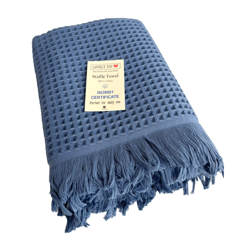 Вафельний рушник Lovely Svi - бавовна-  для ванної, готелів, спа - XXL 90х180 см -Синій (402459) Київ - фото 1