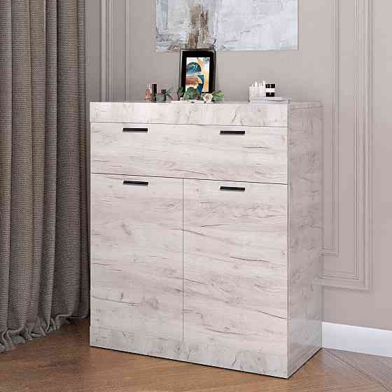 Комод с дверями и ящиком Эверест Соната-4 80х38х94 дуб крафт белый (DTM-2699) Днепр