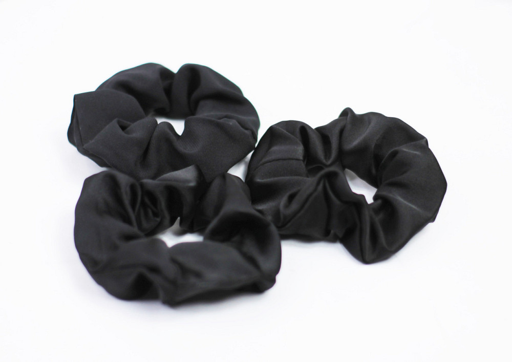 Шовкові гумки для волосся Чорний Харків - фото 1
