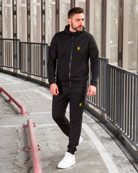 Костюм спортивній мужской тризуб весна Черный M Харьков - изображение 1