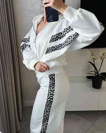 Жіночий стильний повсякденний костюм замша на дайвінзі Молочний, 48/52 Одеса