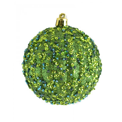 Елочная игрушка YES! Fun Лиственный с пайетками темно зеленый 8 см (972932) Винница - изображение 1