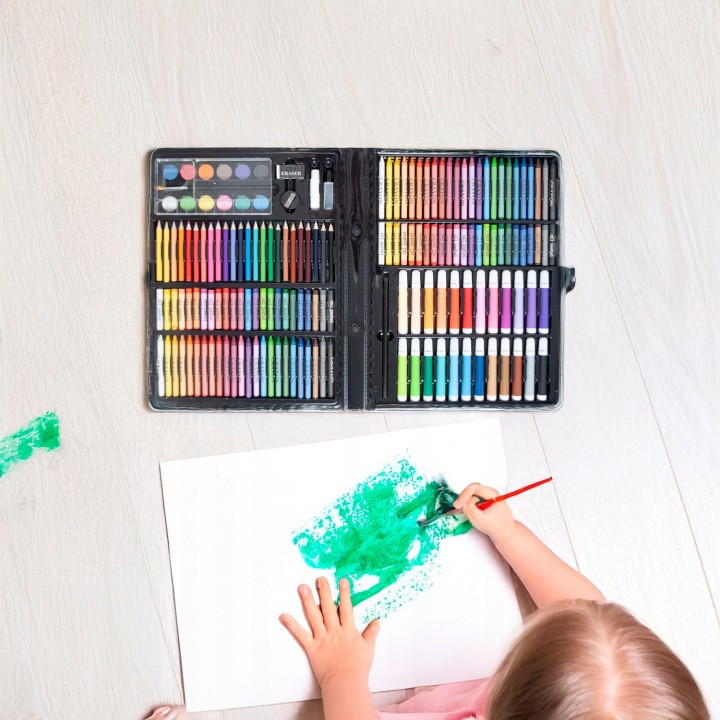 Набір для малювання 168 елементів у валізі олівці та фломастери Maaleo (9176) Нововолинськ - фото 8