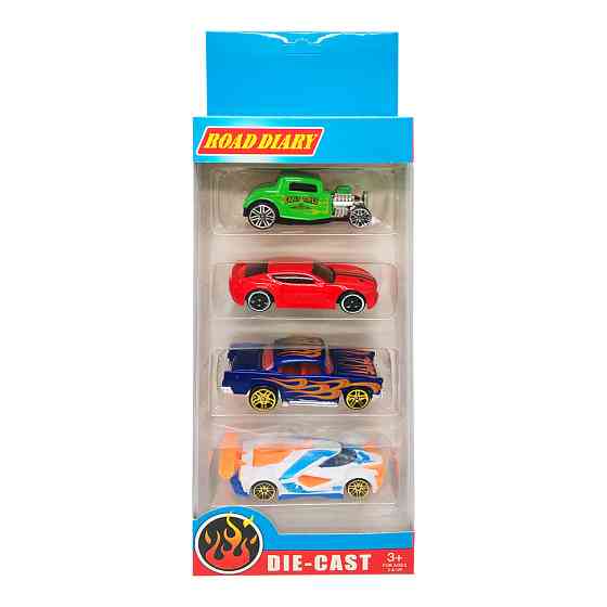 Набор машин металлических в коробке 4 шт, 698-04S-1-3 698-04S-3 Винница