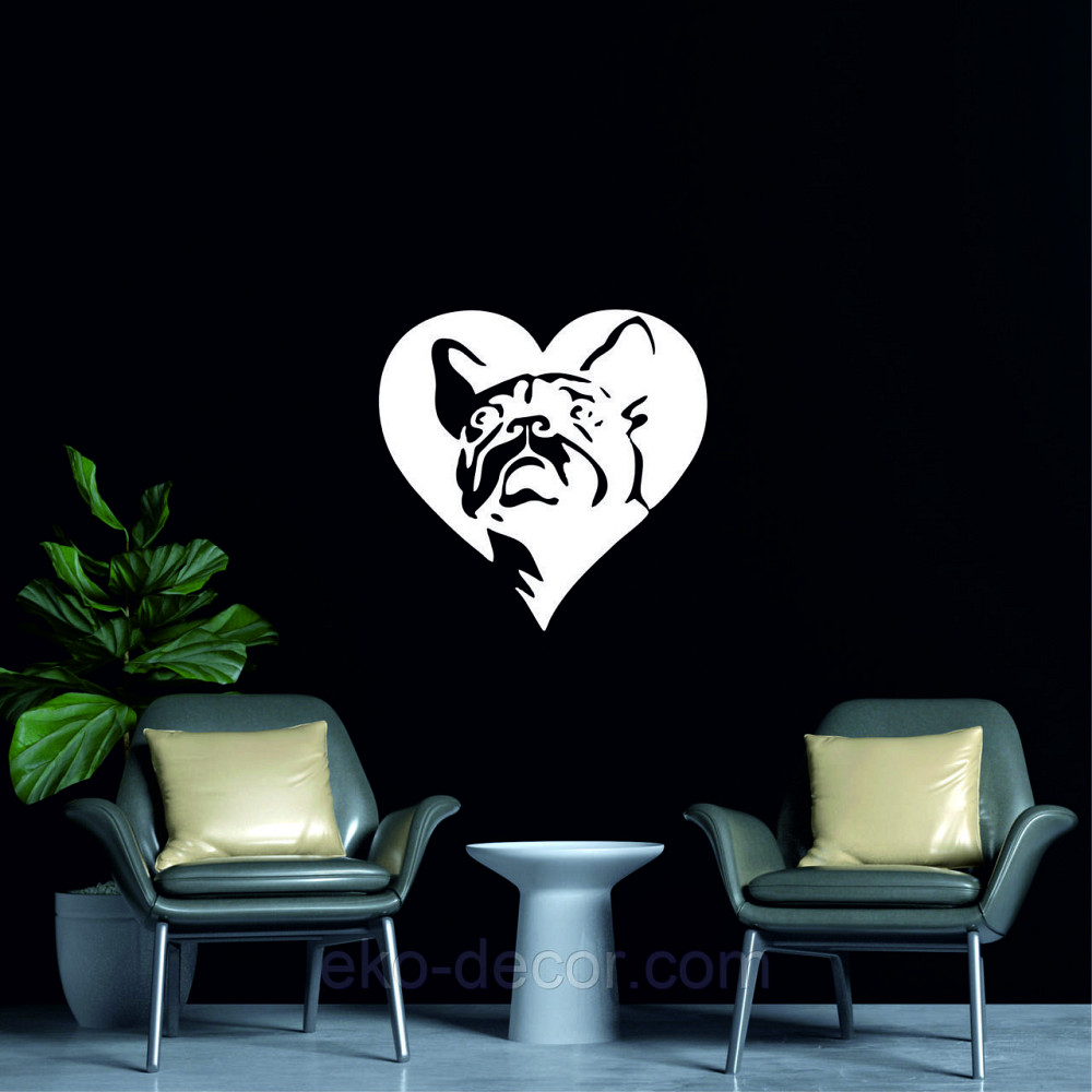 Декоративное настенное Панно «Французский  бульдог», Декор на стену 110*84 см, Белый Киев - изображение 4