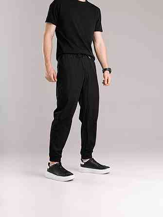 Плащевые джоггеры с карманами для мужчин. Летние черные джоггеры легкие мужские Pobedov Yoxo Киев