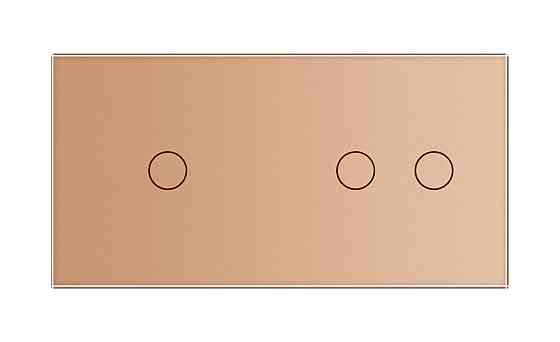 Розумний сенсорний ZigBee вимикач 3 сенсора (1-2) Livolo золото скло (VL-C701Z/C702Z-13) Коломыя