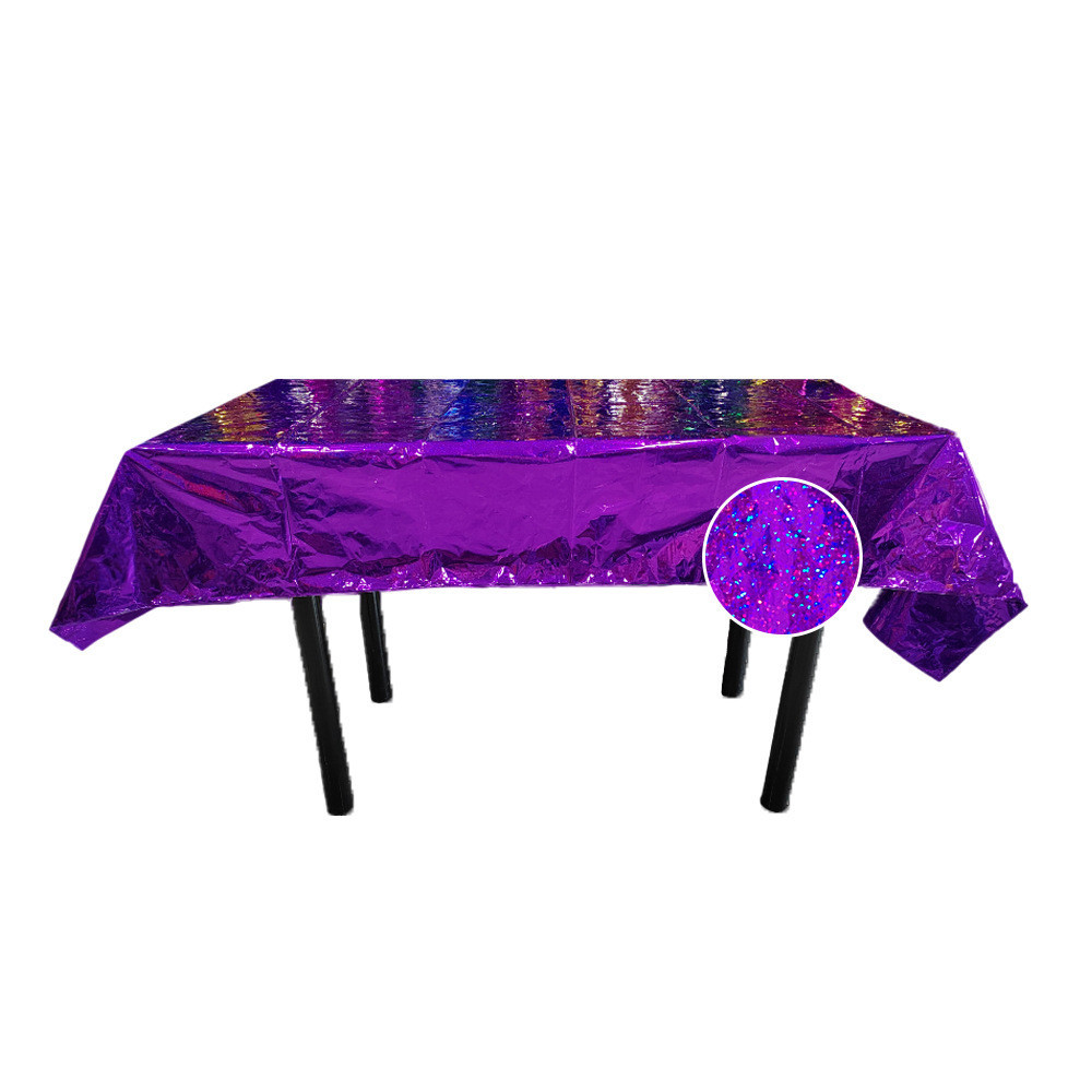 Скатерть клеенка из фольги с голограммой 270 на 100 см фиолетовый Киев - изображение 1