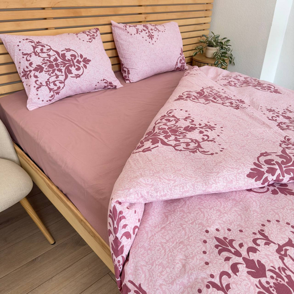 Постельное белье бязь Евро Орнамент 100% хлопок YouStar (Пудровый) Сумы - изображение 6