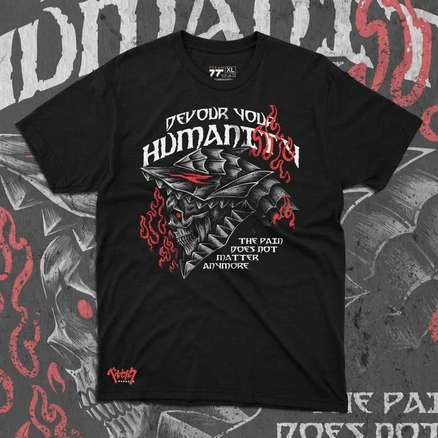 Футболка для подростка мальчика с принтом Берсерк Devour yuor Humanity Размер 160 Anime10656 Днепр - изображение 1