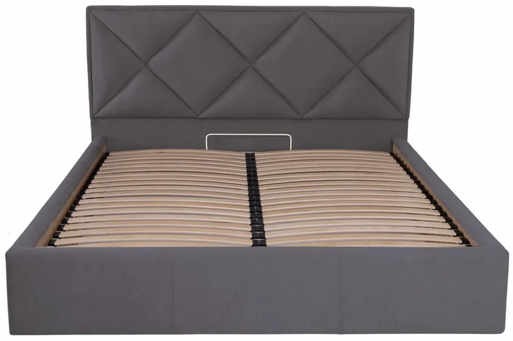 Кровать Двуспальная Leeds VIP 160 х 190 см Мисти Dark Grey С дополнительной металлической цельносварной рамой Темно-серый Киев - изображение 1