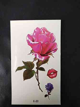 Наклейка для тіла тату "Трояндочки і губки" - розмір стікера 10*6см Київ