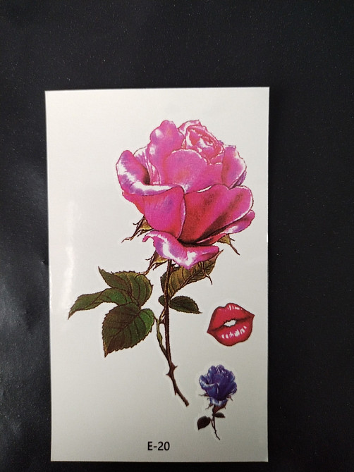 Наклейка для тіла тату "Трояндочки і губки" - розмір стікера 10*6см Київ - фото 1