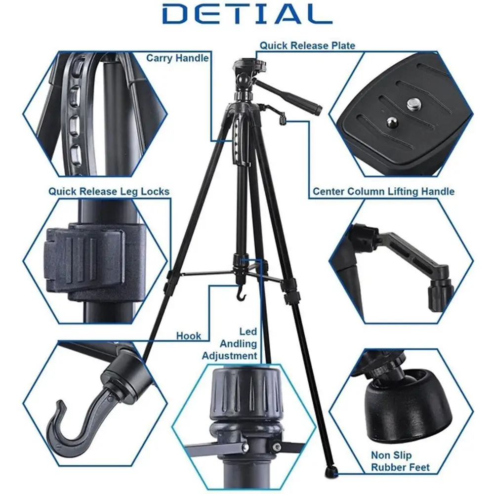 Штатив тренога NeePho NP-8820 не съемная площадка + держатель + чехол (56-150см) Черный Винница - изображение 10