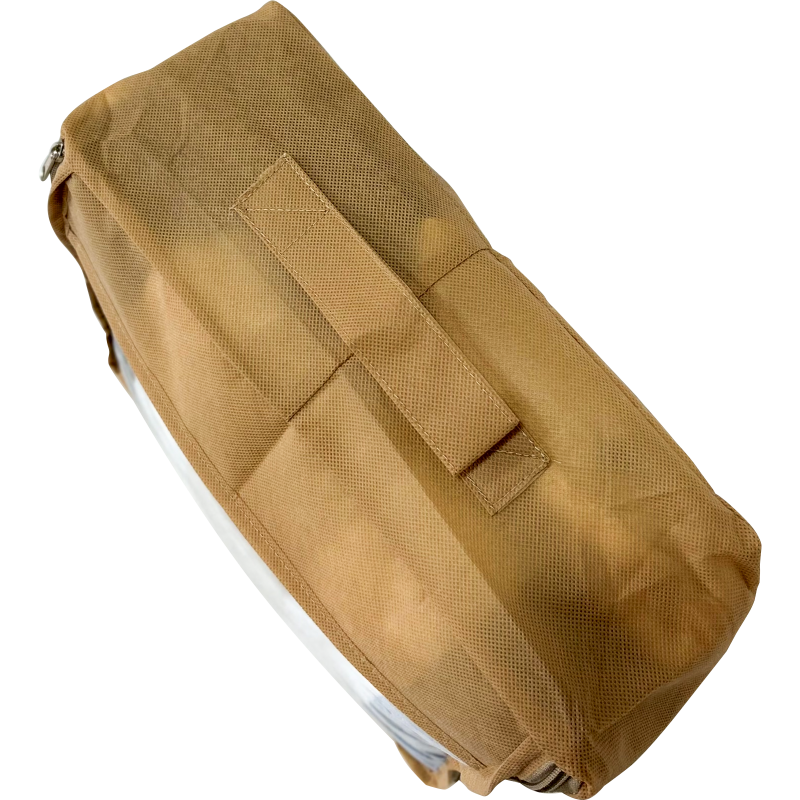 Середня дорожня сумка для речей з ручкою та прозорою вставкою P002 30x27x12 см (Бежевий) Суми - фото 2