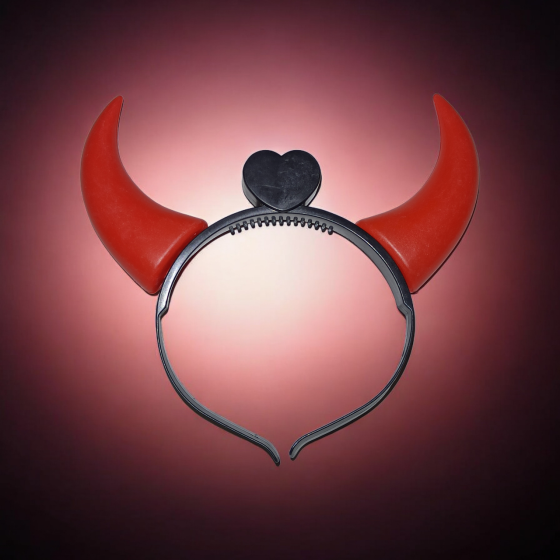 Обруч для волосся Ріжки з підсвіткою 12 на 20 см червоний Київ