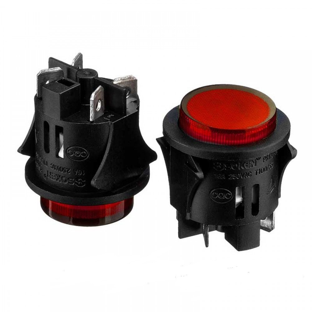 Натискна Кнопка PS-18-16, OFF-ON, 220V, червоний Полтава - фото 1