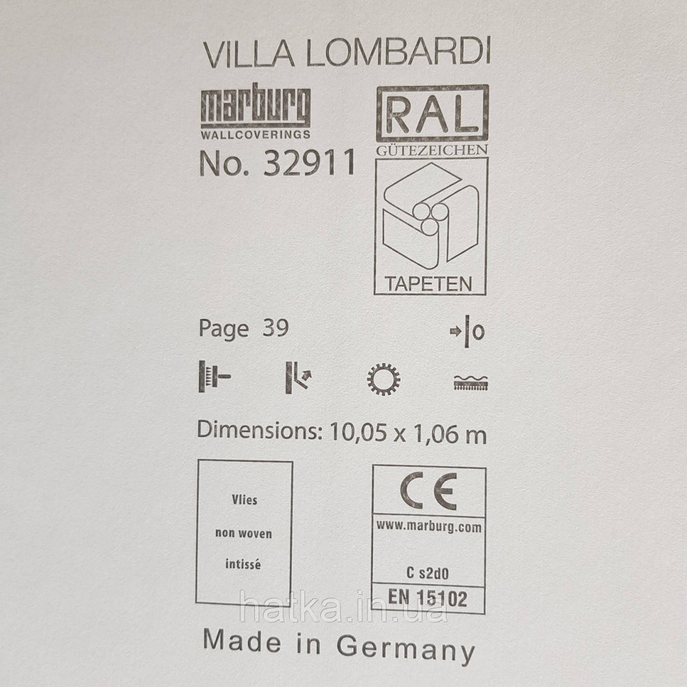 Шпалери метрові вінілові на флізелін Villa Marburg Lombardi однотонні під тканину під рогожку темно сірі Київ - фото 3