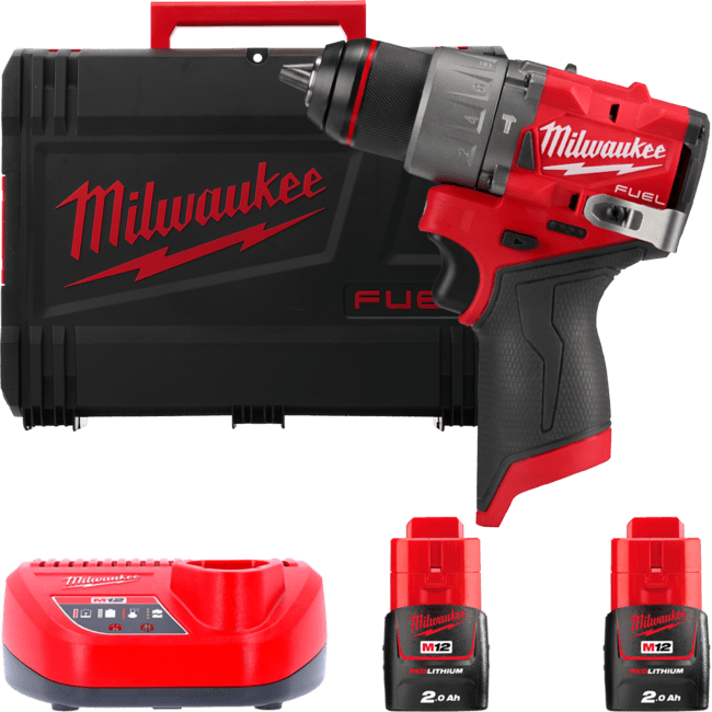 Дриль-шуруповерт акумуляторний безщітковий ударний MILWAUKEE M12 FPD2-202X (37Нм) (ЗУ+2Х2Ач+HDкейс) Одеса - фото 1