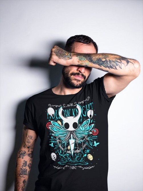 Футболка для мальчика аниме Холлов Книгхт Силксонг Винтаге оверсайз (рост от 165 до 180 ) Черний AnimeJ0209m Днепр - изображение 4