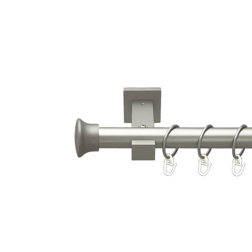 Карниз Orvit Дуо металевий однорядний техно гладка труба кільце металеве Сатин 25 мм 200 см (00-00026238) Львов - изображение 1