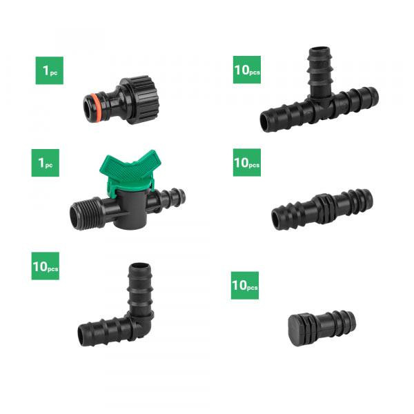 Набір аксесуарів для крапельного поливу,16мм, 42 шт., DSWA20-SET3 Київ - фото 2