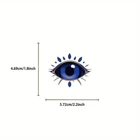Набор стикеров «Сглаз» 50 шт — обереги синего цвета для декора, ноутбука, гитары, чемодана Киев