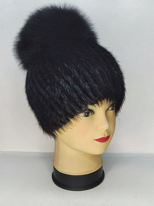 Шапка женская меховая фонарик Агата Черный Харьков - изображение 3