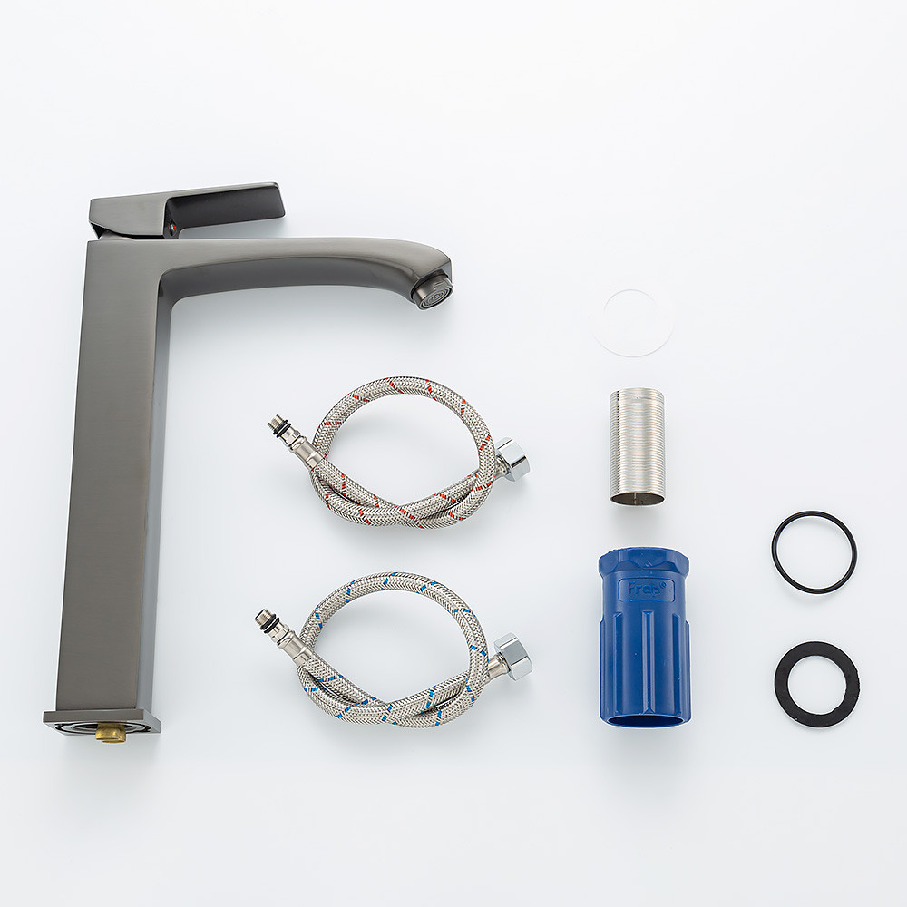 Смеситель для умывальника высокий FRAP F1076-29, графит Киев - изображение 2