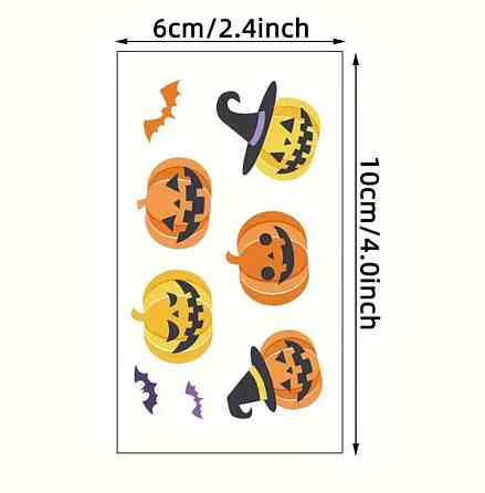 Тимчасові тату на Хелловін на тіло 30 штук 10 на 6 см різнобарвний Київ