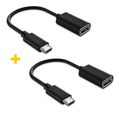 Перехідник OTG USB 2.0 AF to Micro 5P 0.11m 2PCS black XoKo (XK-AC130-BK2) Вінниця - фото 1