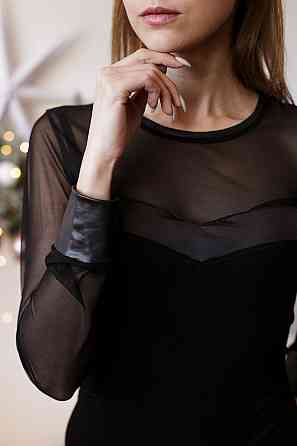 Женский Боди с сеточкой - длинный рукав (детали под кожу) Ozkan 22957 Киев