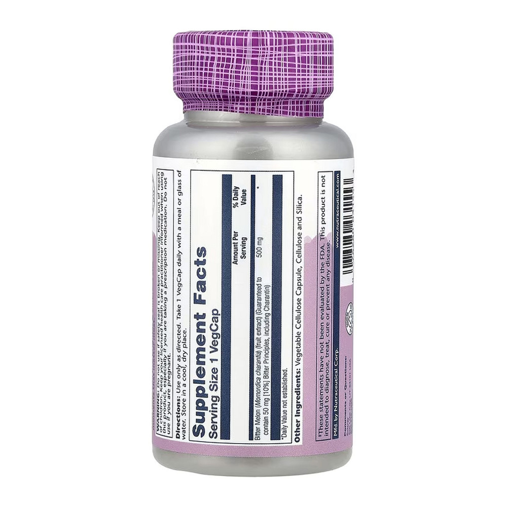 Экстракт горькой дыни Solaray Bitter Melon Fruit Extract 10% 500mg 30 вег капс Киев - изображение 2