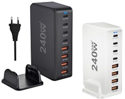 Сетевое зарядное устройство YMS-858 240W для GAN3 (1Type-C100W+3Type-C30W/4USBQC3.018W) Черный Винница - изображение 7