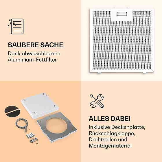 Люстра острівна витяжка 596 м3/год LED-панель EEC A біла (Німеччина, читати опис) Рівне