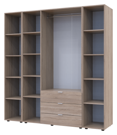 Комплект шаф для одягу Doros Гелар (3 шт.) 192,6х49,5х203,4 см Дуб сонома (DRS-011150) Львів