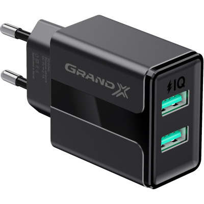 Зарядний пристрій Grand-X CH-15UMB (5V/2,1A + DC cable 2,4А USB -&gt; Micro USB 1m) Black (CH-15UMB) Вінниця - фото 2