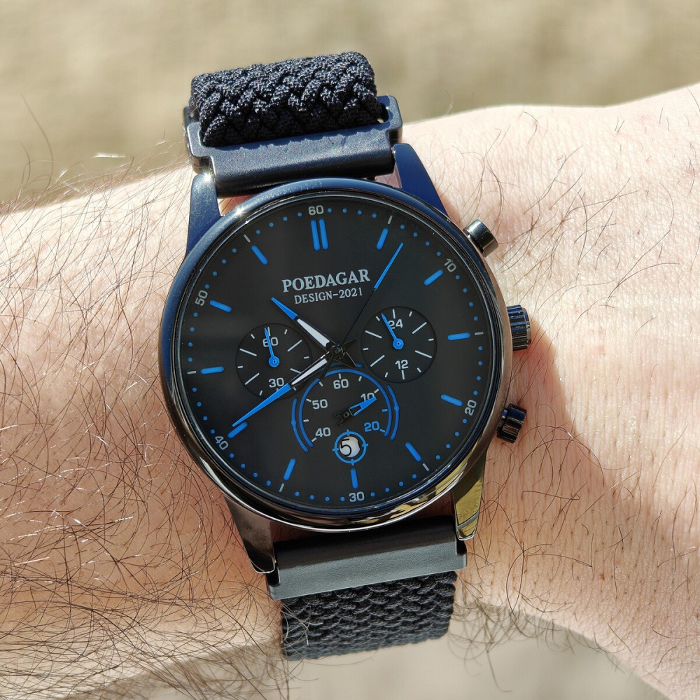 Годинник чоловічий наручний Poedagar Misto Gravy Black (2 ремінці) Вінниця - фото 7