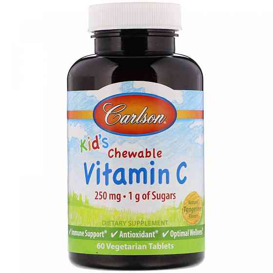 Жувальний вітамін З Kids Chewable Vitamin C Natural 250 mg 60 Tablets (Tangerine) Луцьк