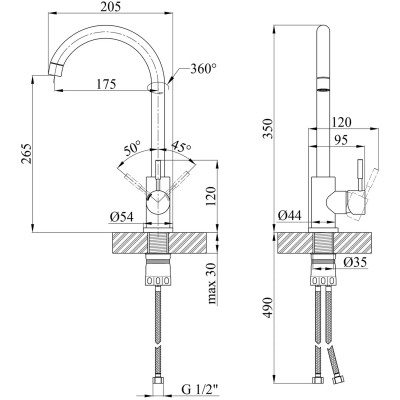 Змішувач Kroner Klassisch-SCH035PVD (CV024351) Вінниця - фото 3